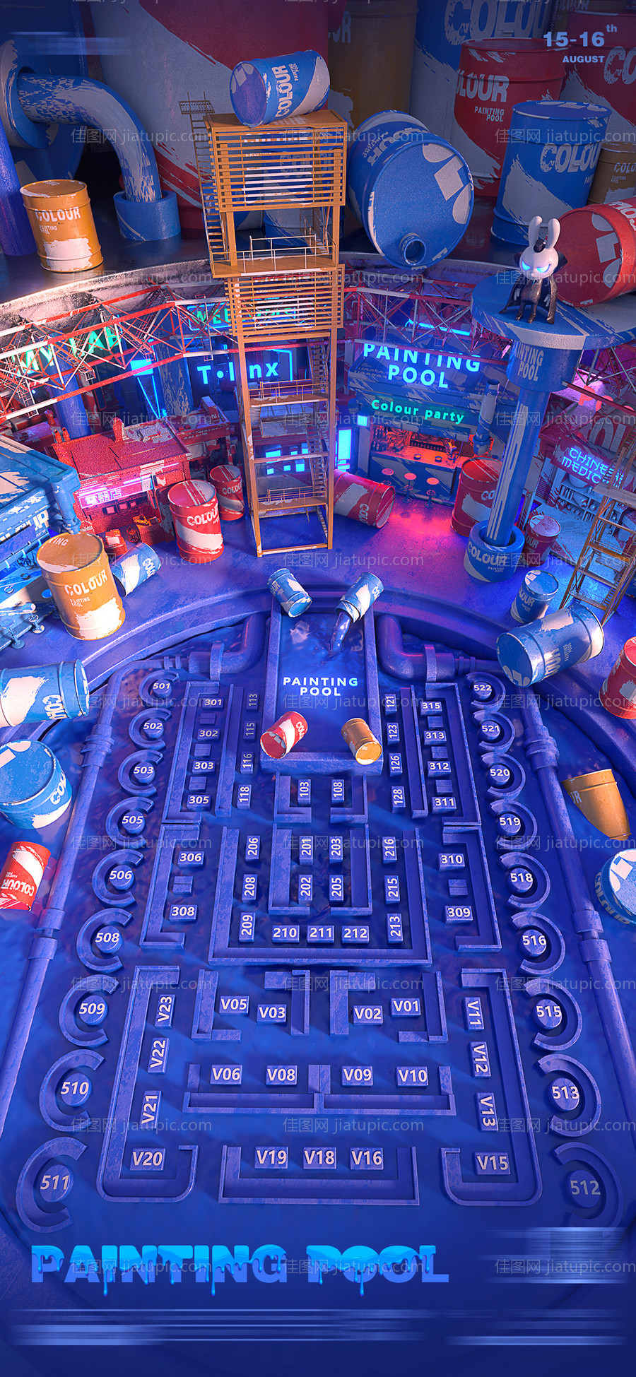 C4D油漆桶座位图-源文件