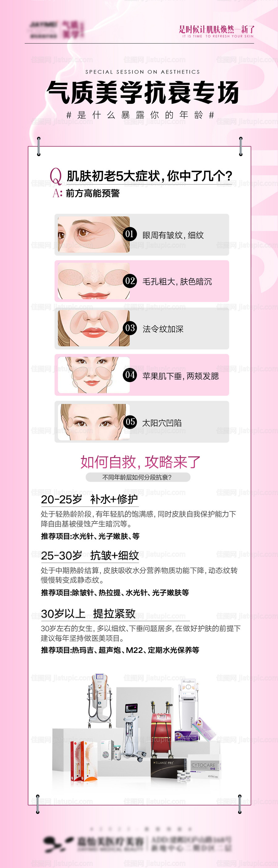 气质美学抗衰科普长图海报-源文件