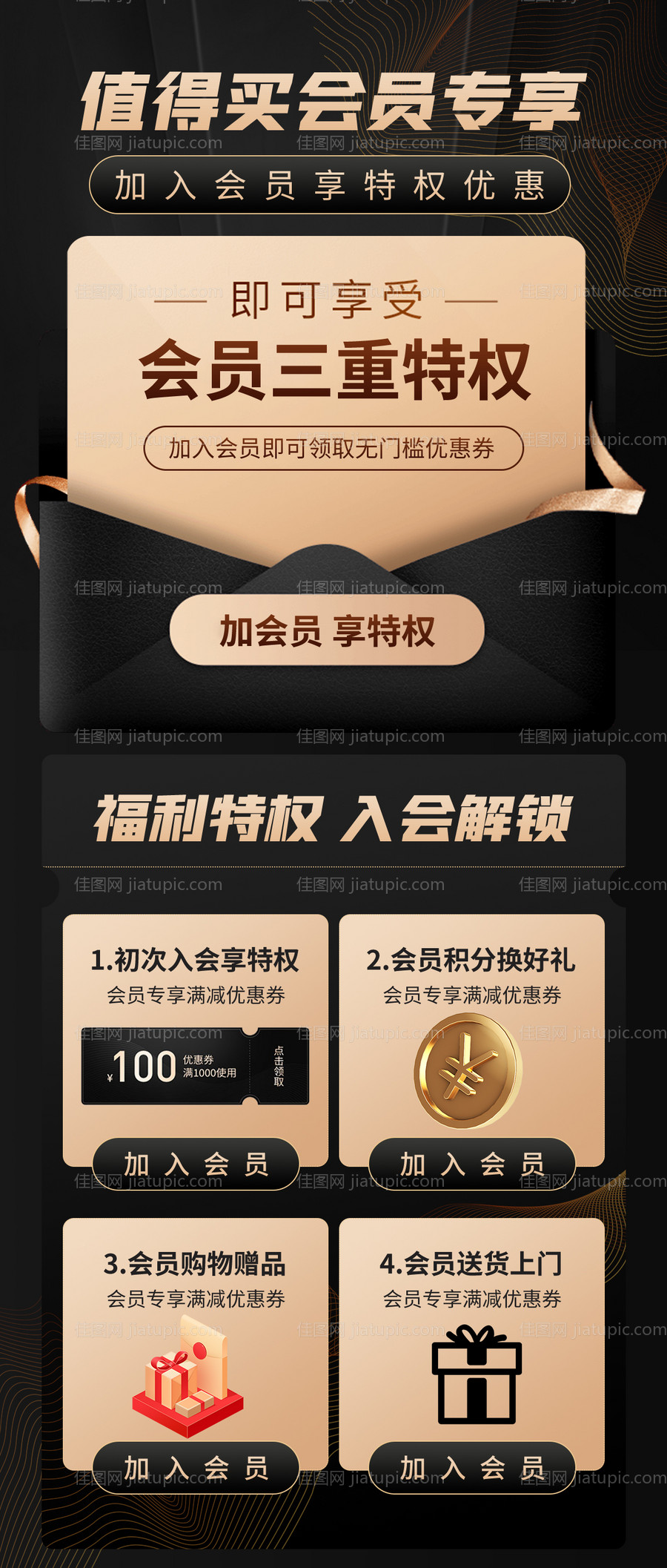 vip会员专属积分特权海报-源文件