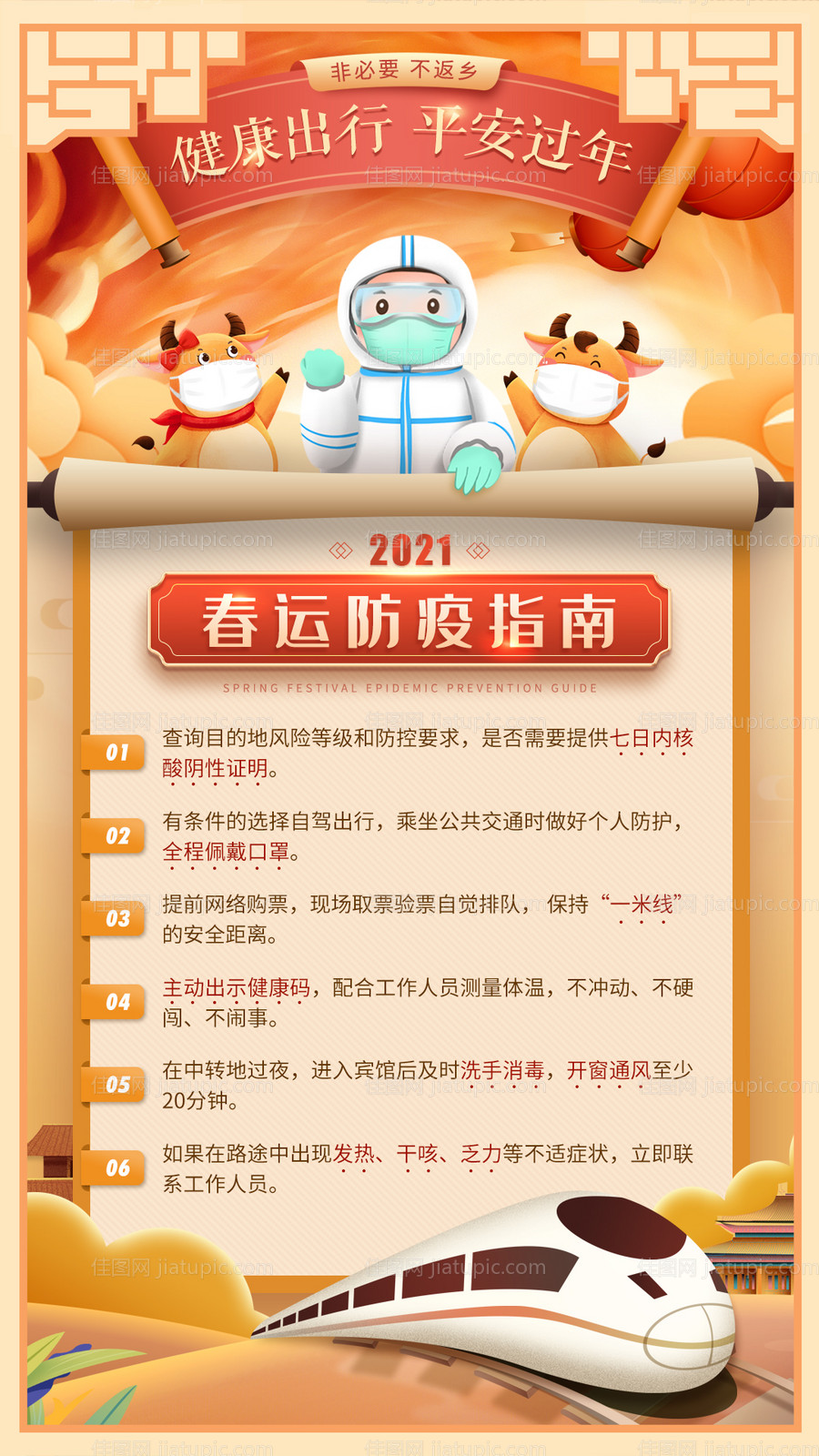 春节春运防疫指南海报-源文件