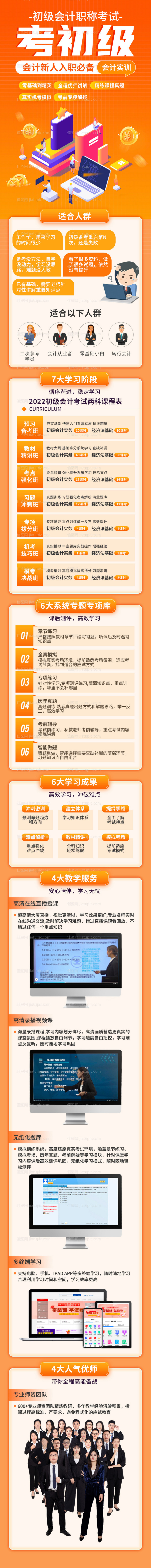 财税会计考试宣传长图海报-源文件