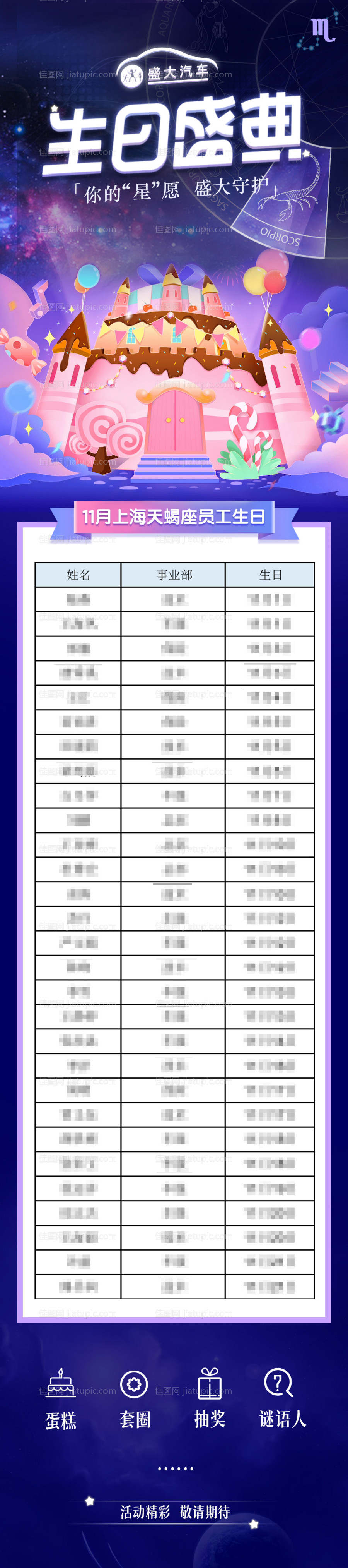 星座生日名单长图-源文件