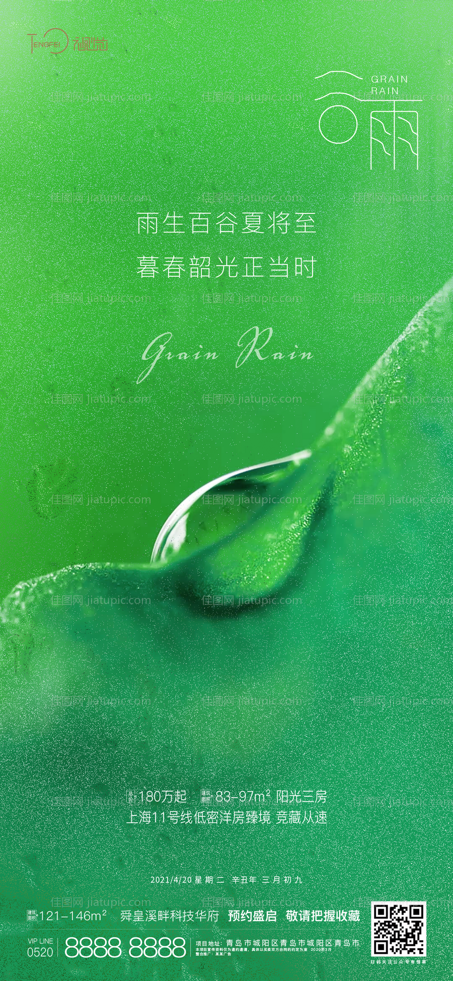 谷雨节气海报-源文件