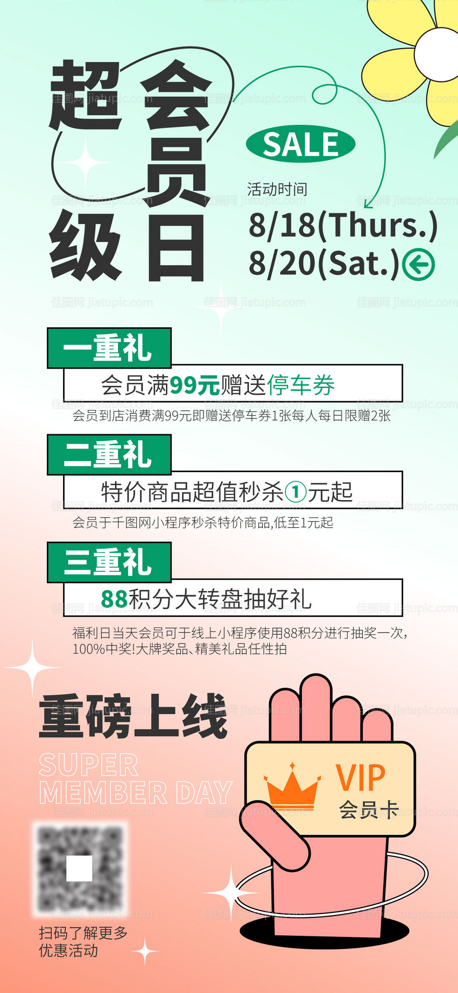 商场会员促销福利活动海报-源文件