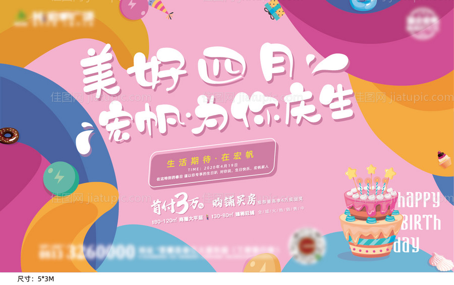 房地产生日宴活动展板-源文件