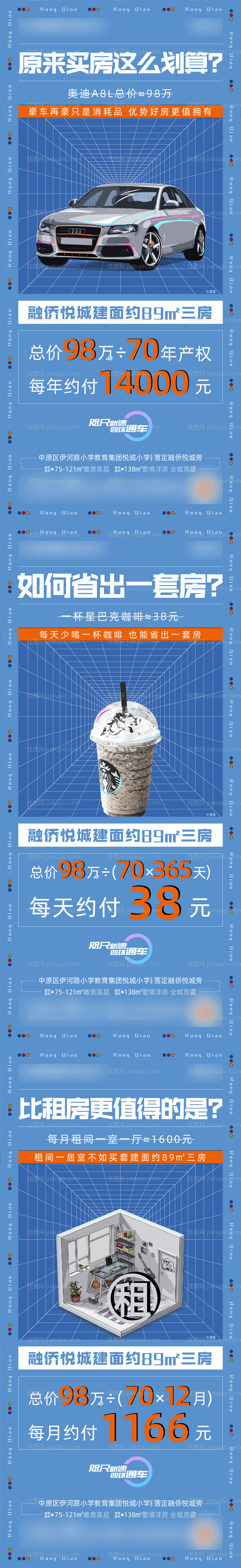 地产小户型性价比创意系列海报-源文件