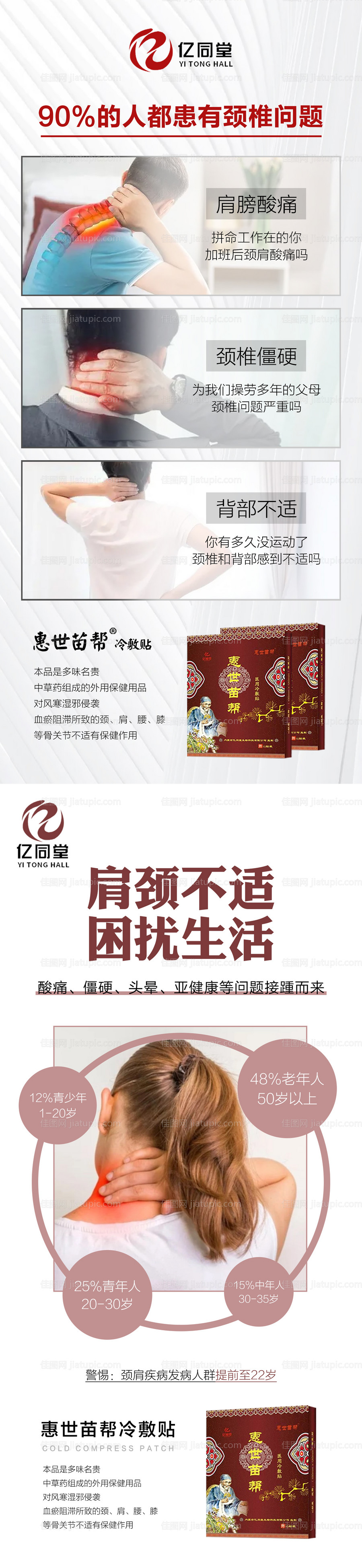 微商中医中药颈椎腰椎膏药系列海报-源文件