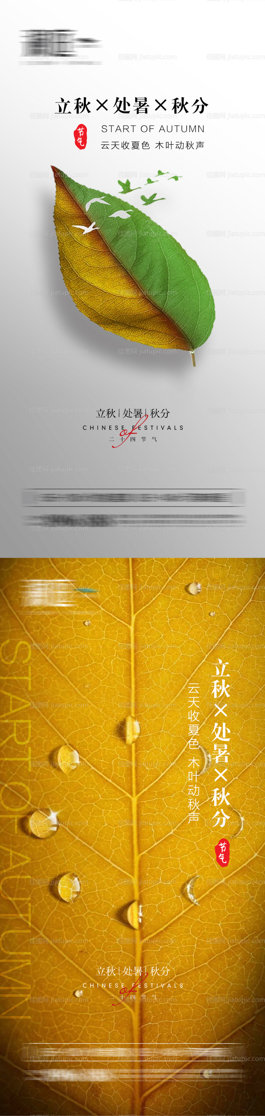 立秋处暑秋分海报-源文件