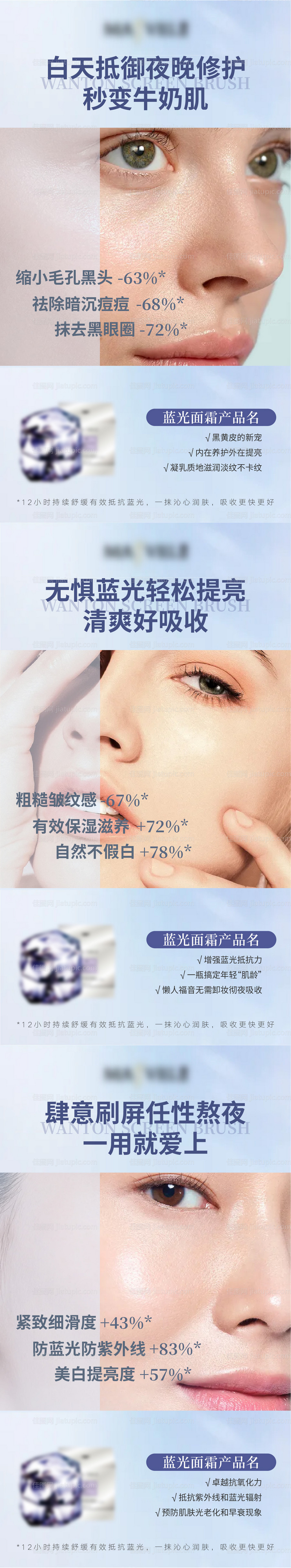 微商抗蓝光面霜系列海报-源文件