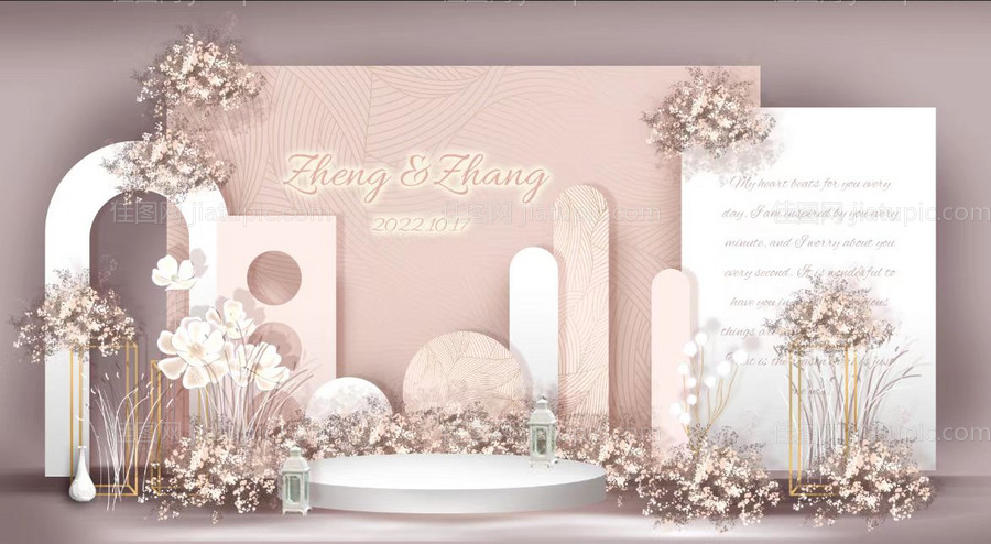 婚礼舞台背景-源文件