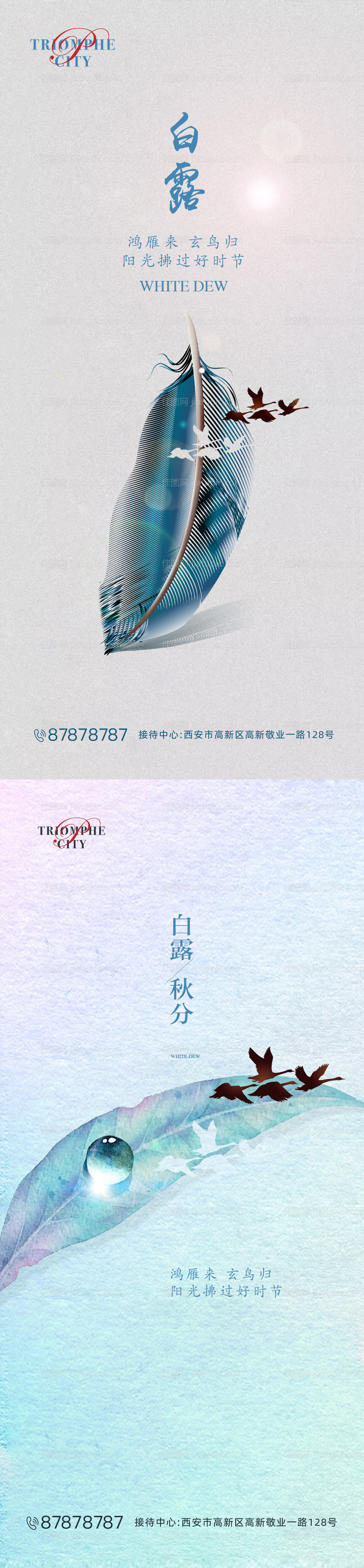 白露秋分节气海报-源文件