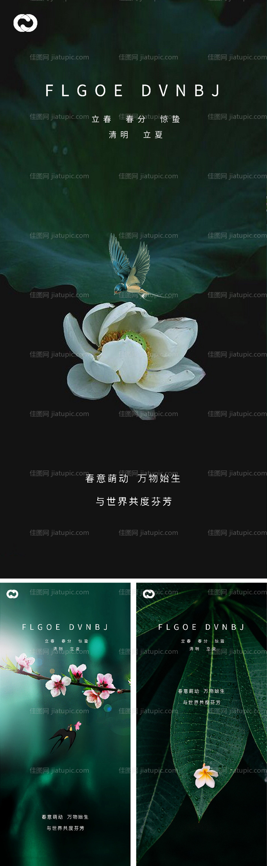 立春春分惊蛰清明立夏微信海报-源文件