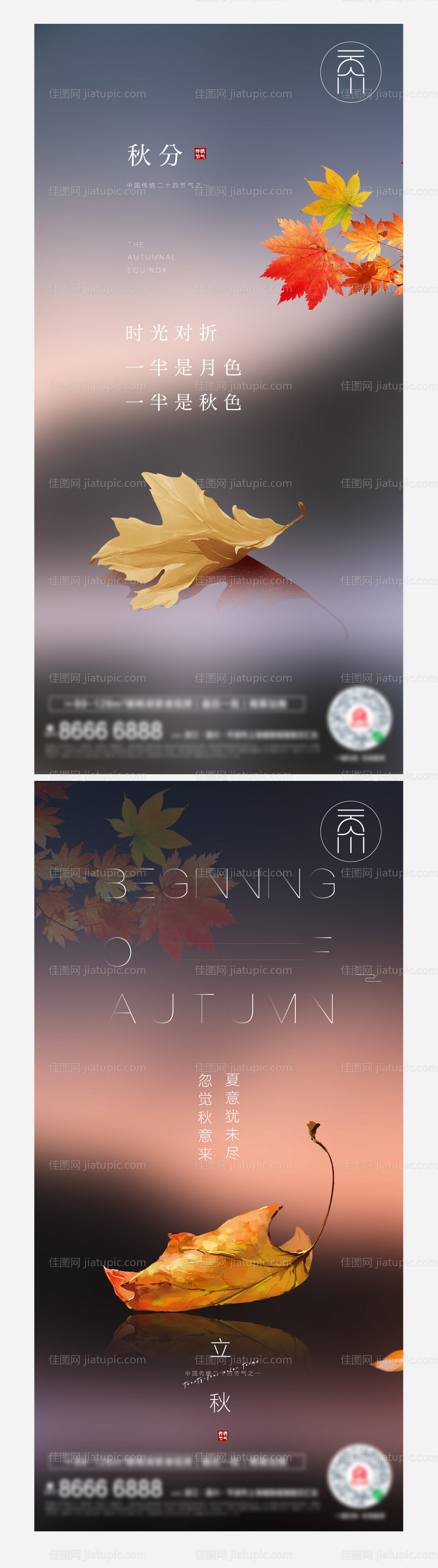 秋分立秋落叶-源文件