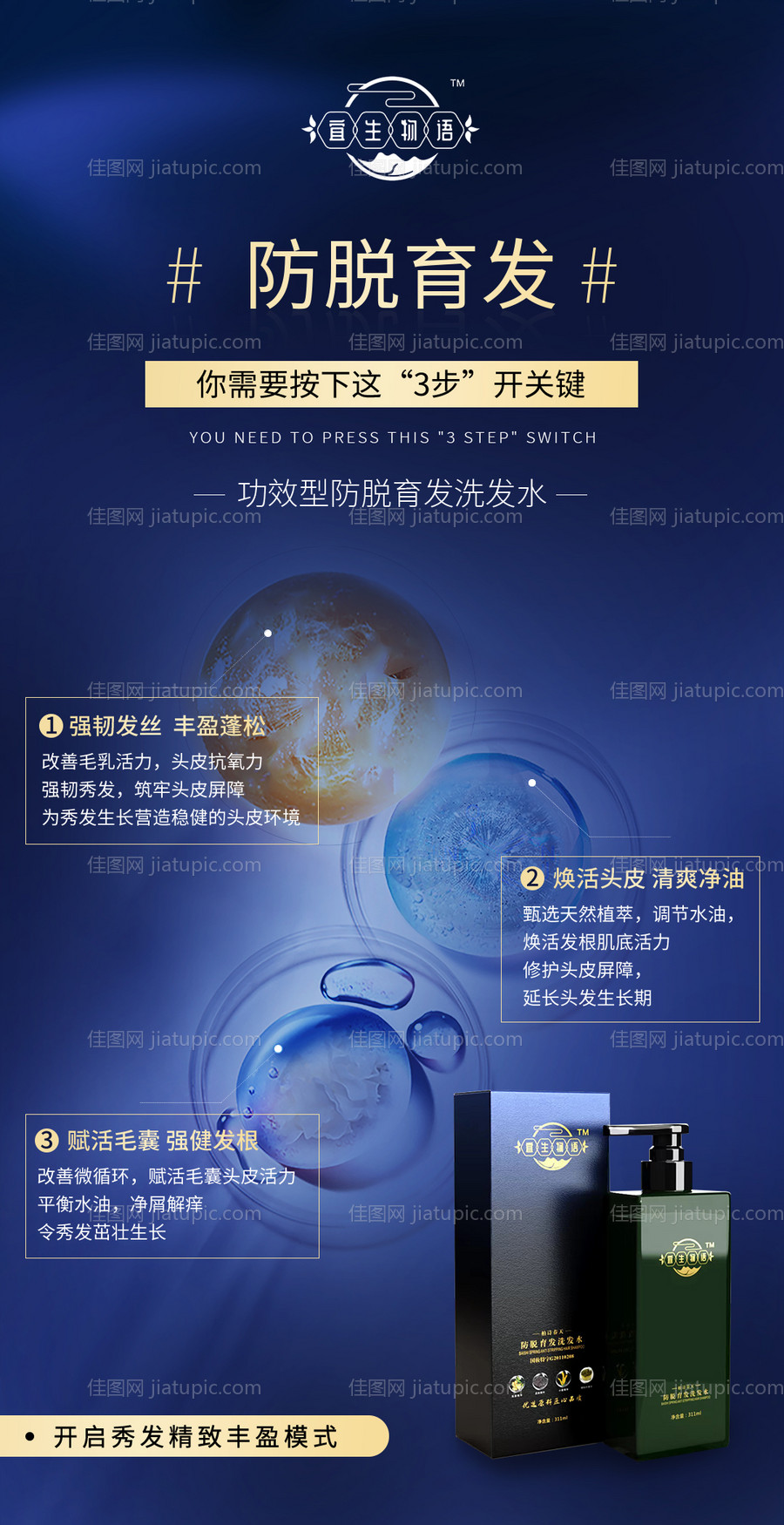 防脱育发洗发水产品海报-源文件