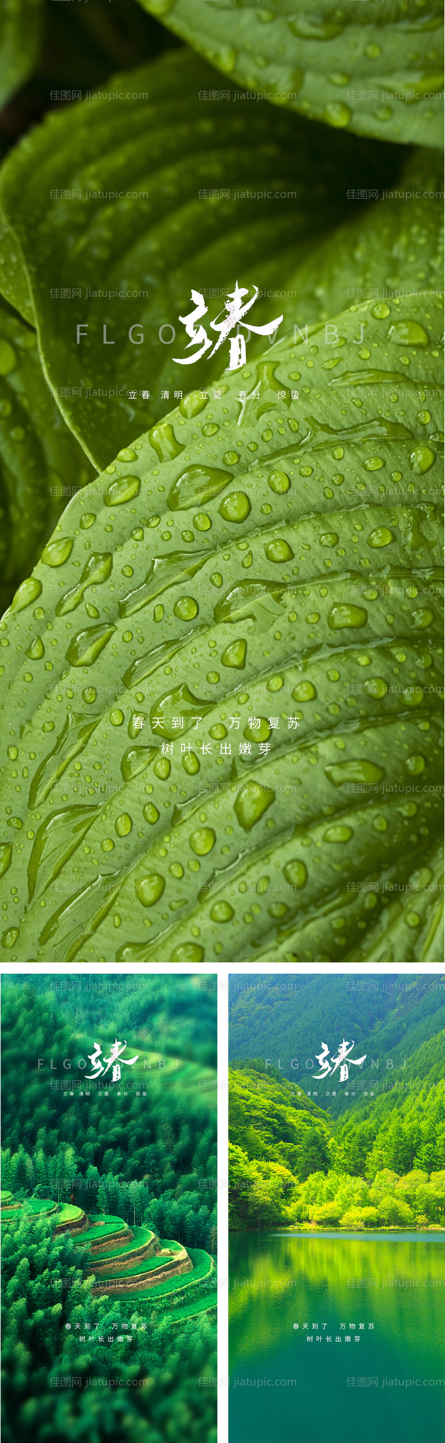 立春春分惊蛰清明立夏夏至微信海报-源文件