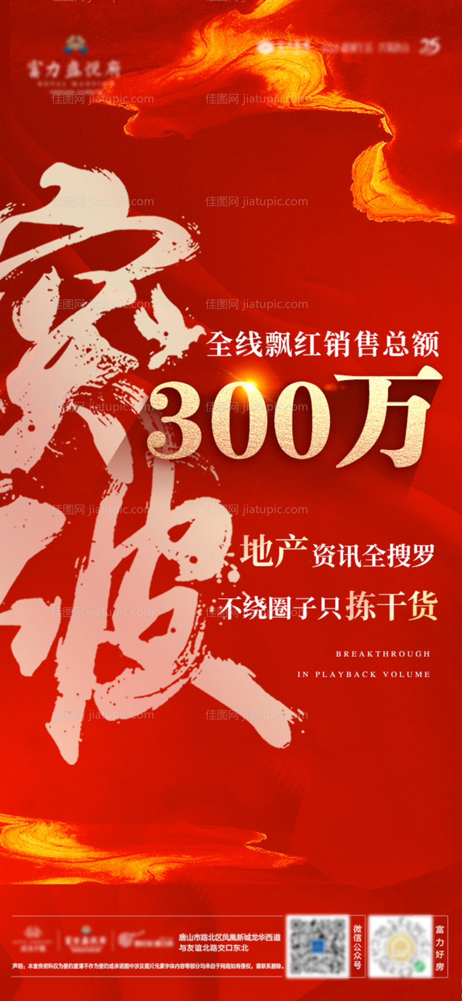 地产红金销量海报-源文件