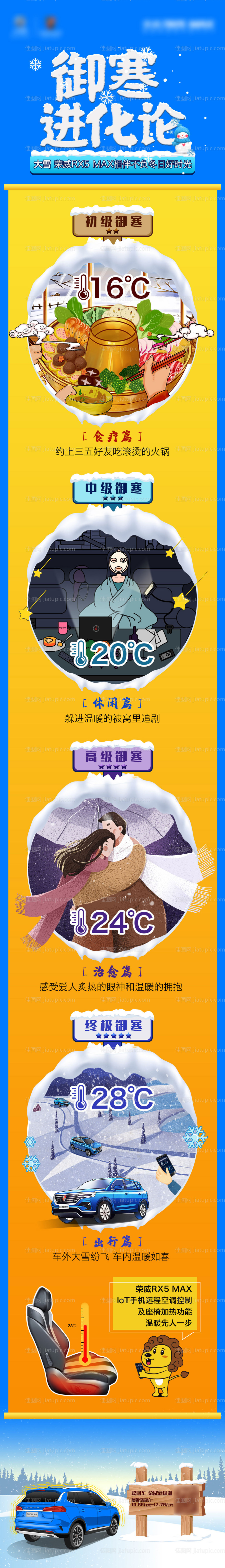 大雪节气汽车海报长图-源文件