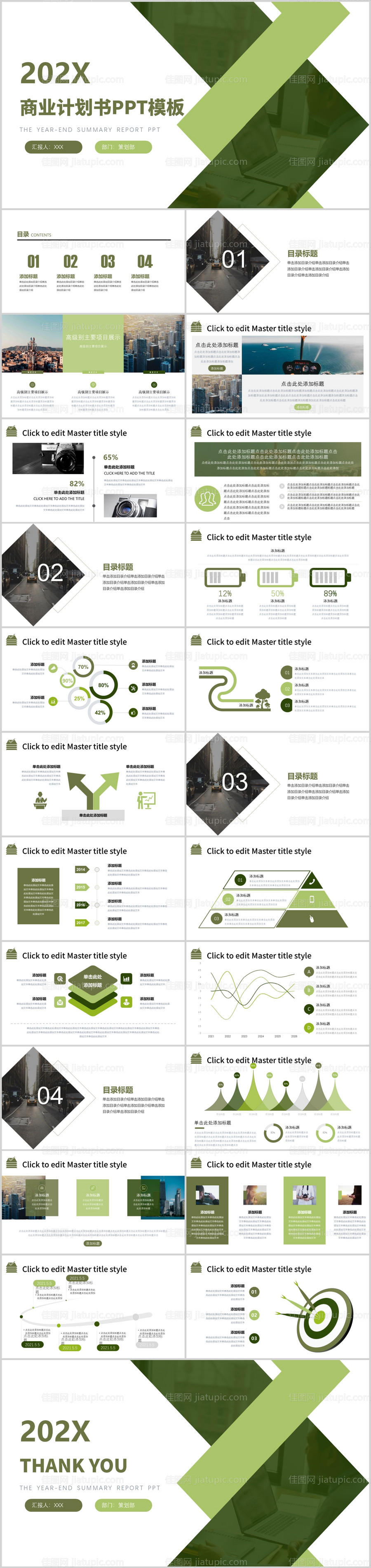 绿色商业计划书PPT模板-源文件
