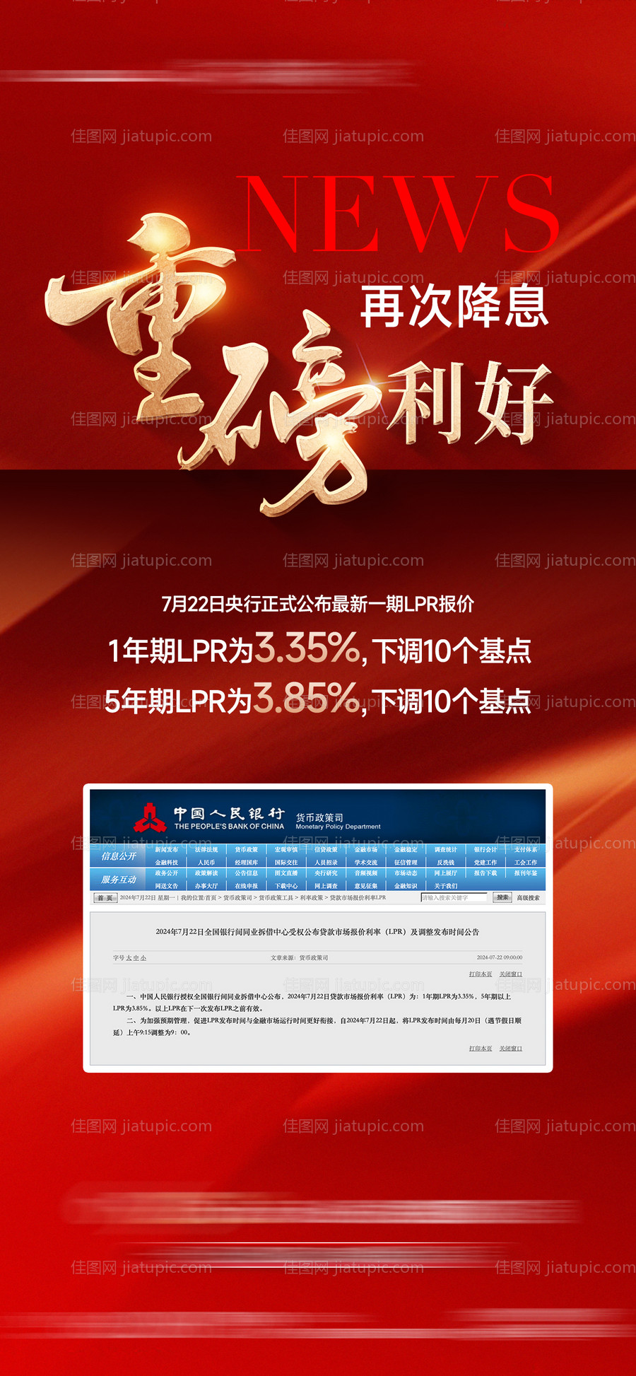 地产政策重磅利好海报-源文件