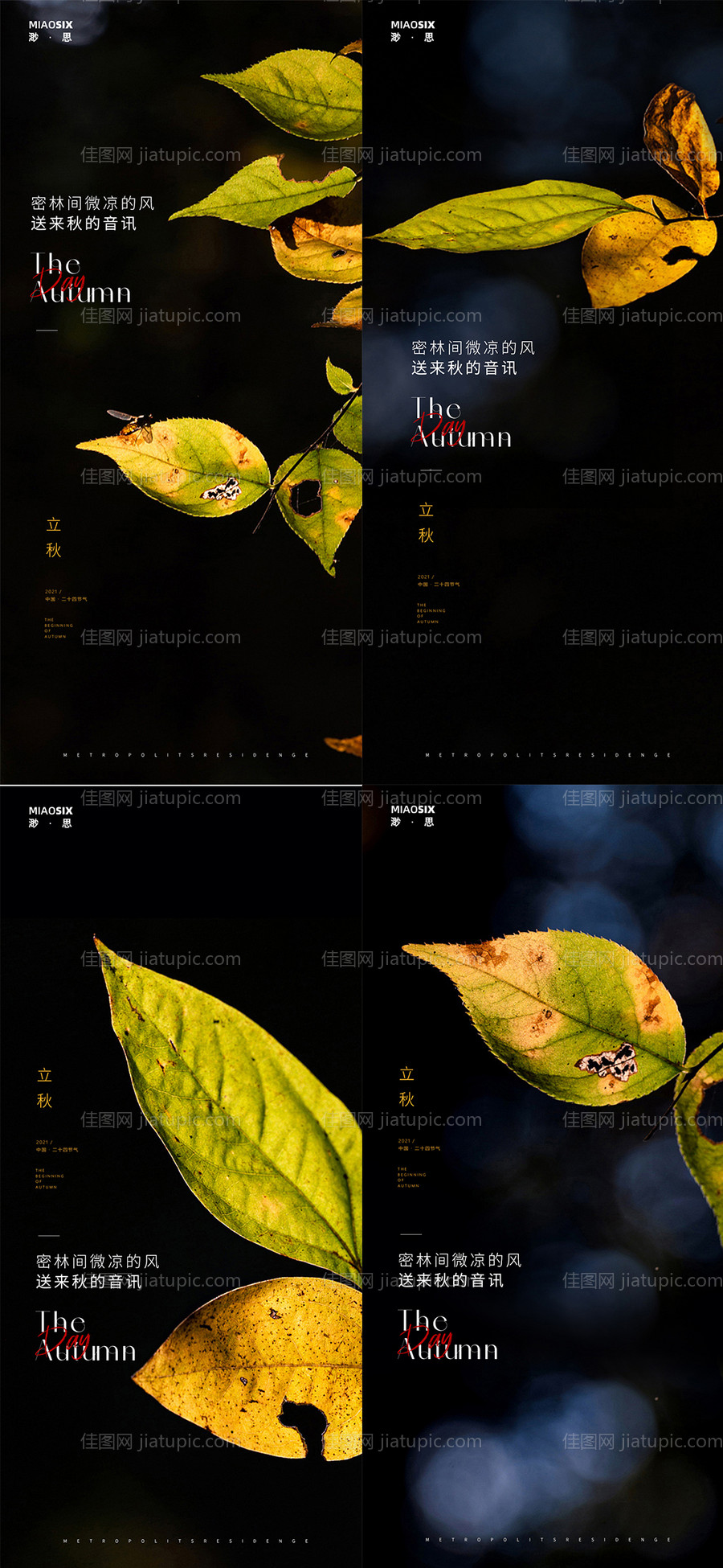 二十四节气立秋秋分海报-源文件