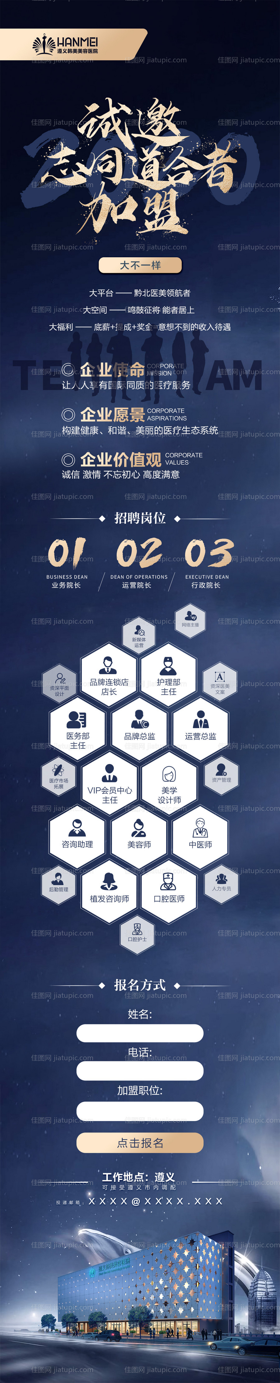 医美整形美容招聘招募长图海报-源文件