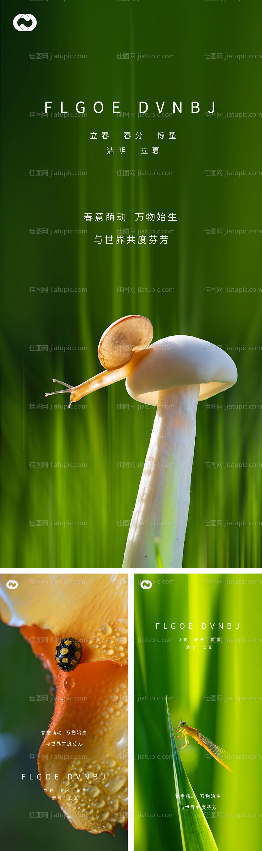 惊蛰立春春分清明立夏微信海报-源文件