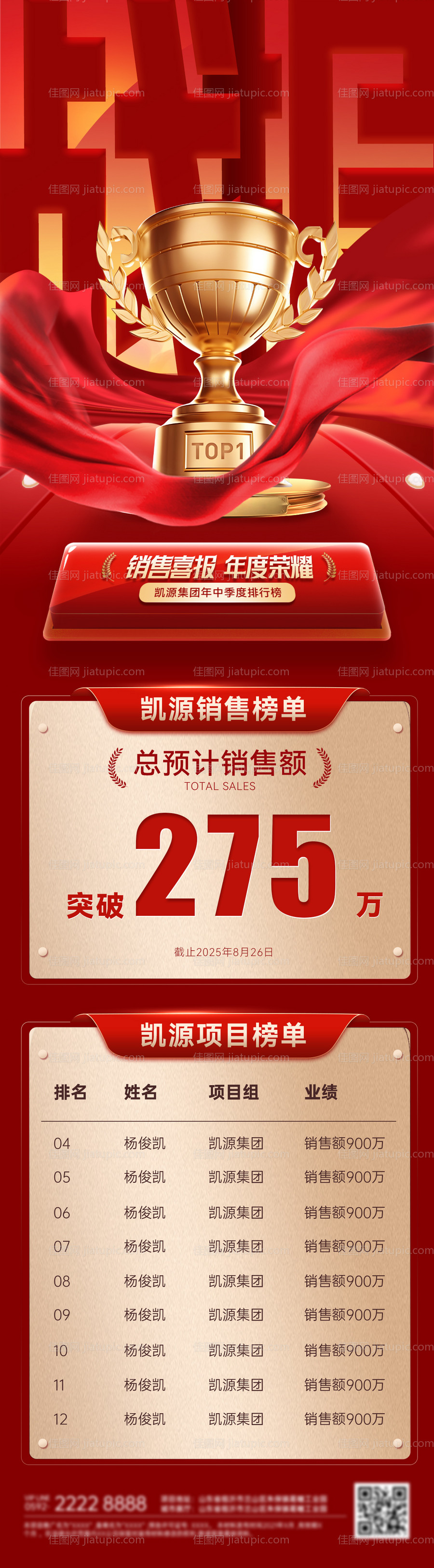 喜报战报捷报排行榜业绩榜单销售海报-源文件