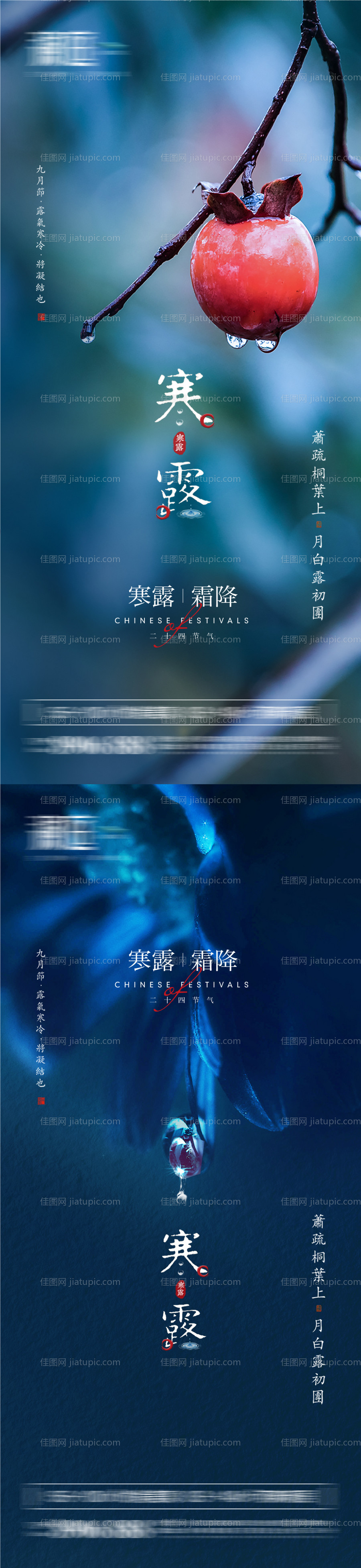 寒露霜降节气海报-源文件