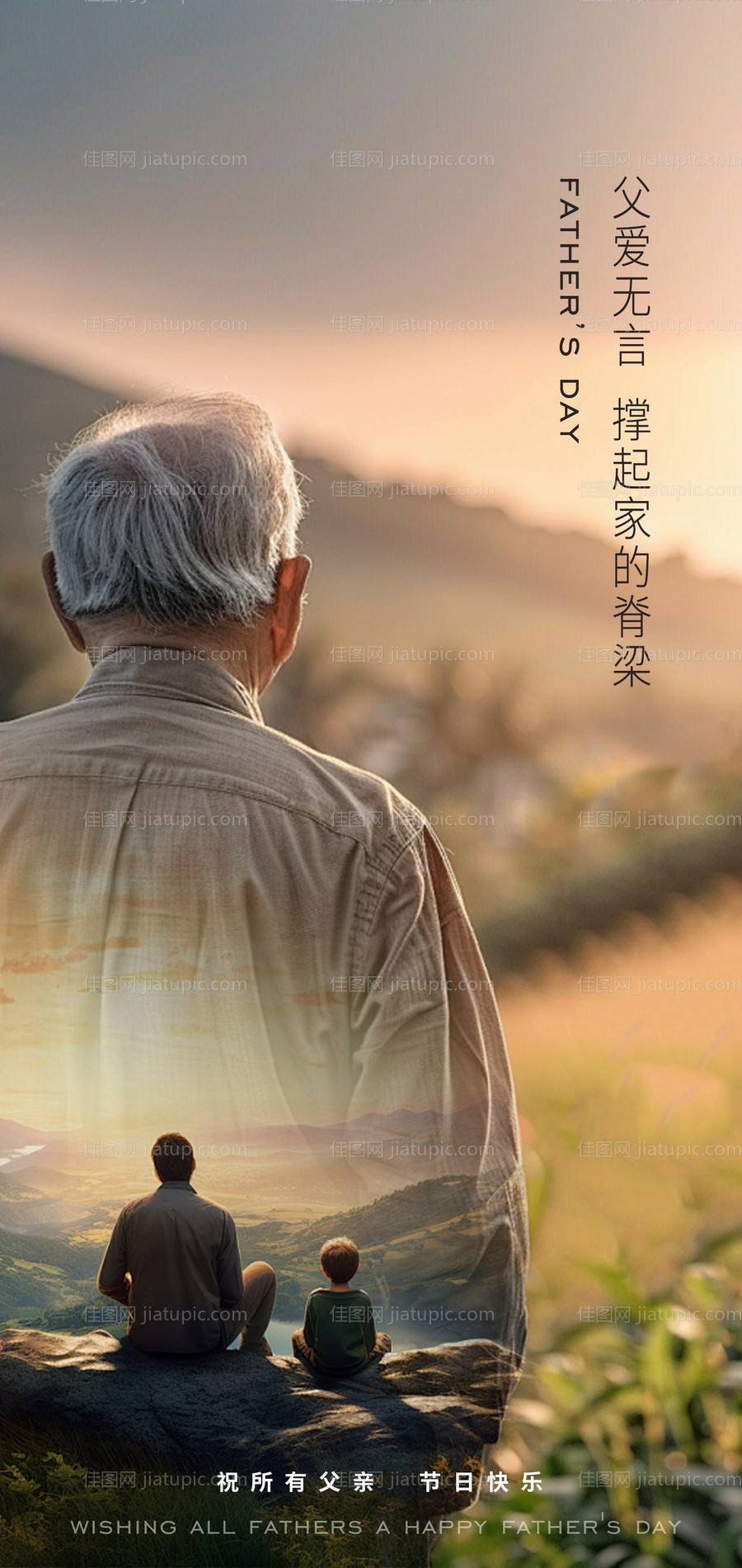 父亲节节日海报 -源文件