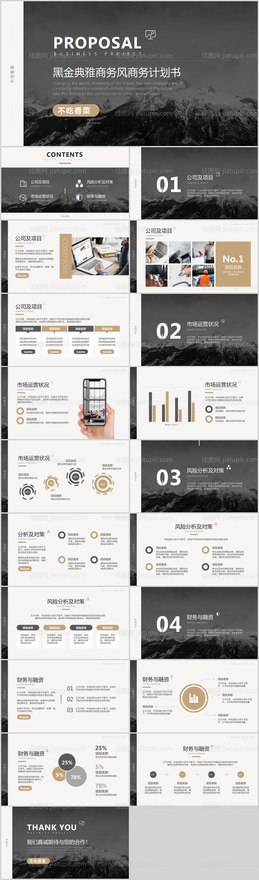 黑金典雅商务风商业计划书-源文件