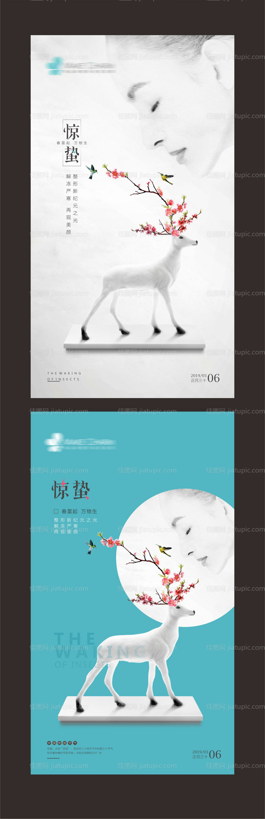 二十四节气惊蛰医美海报-源文件