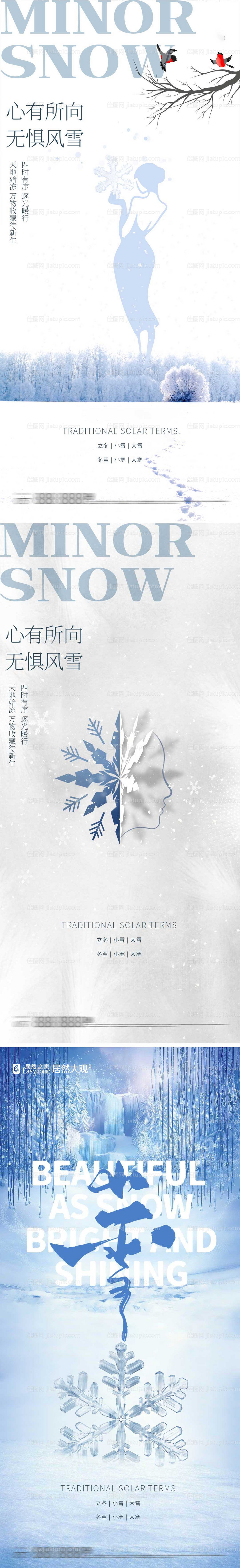 医美小雪大雪节气海报-源文件