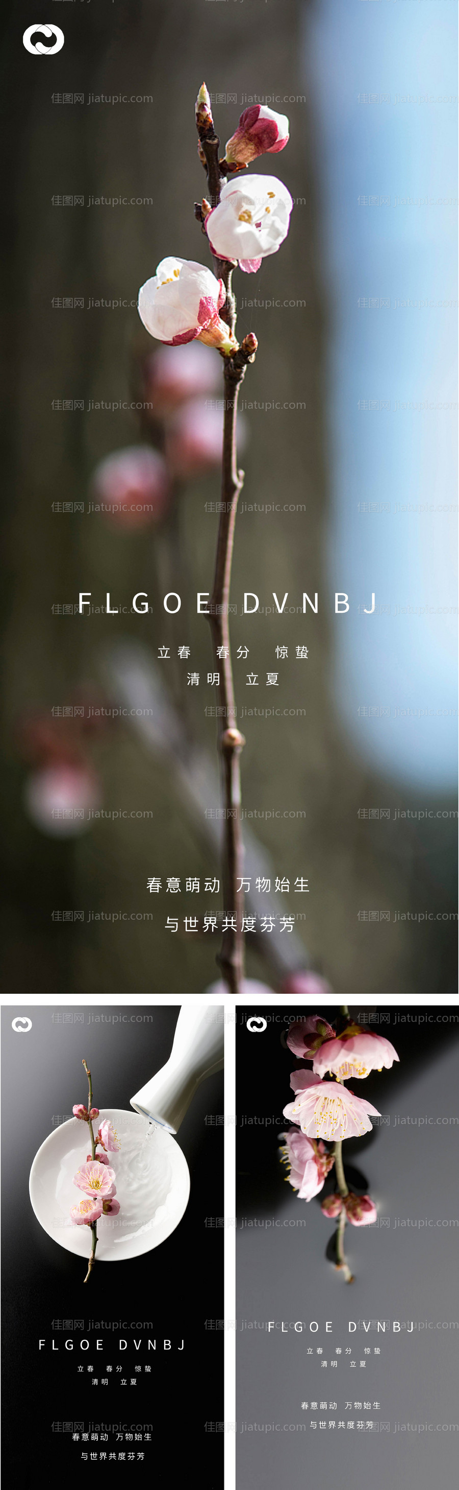 立春春分惊蛰清明立夏夏至系列海报-源文件