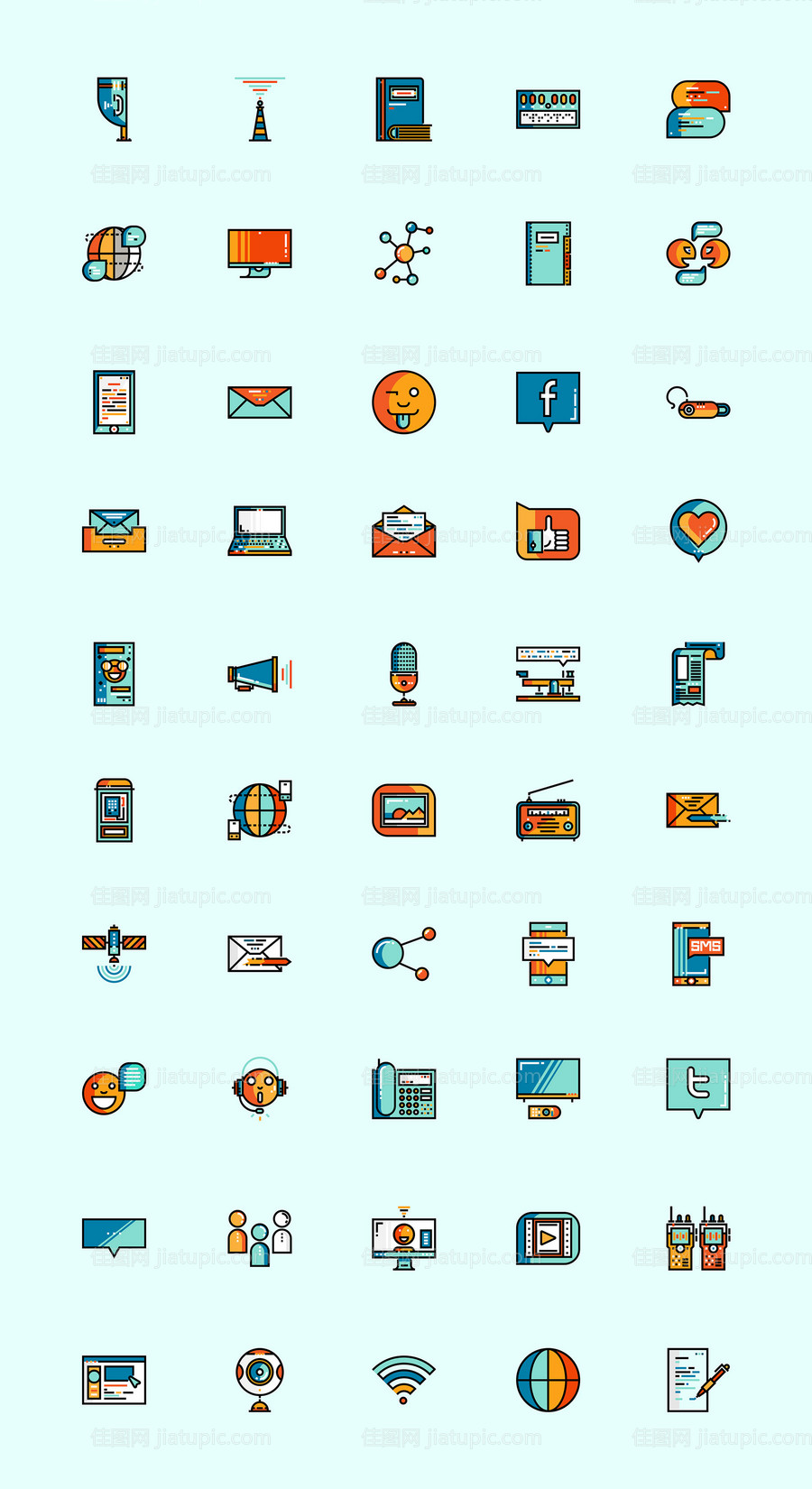 多彩交流元素图标-源文件