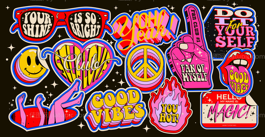 嘻哈潮流潮牌系列贴纸 icon-源文件