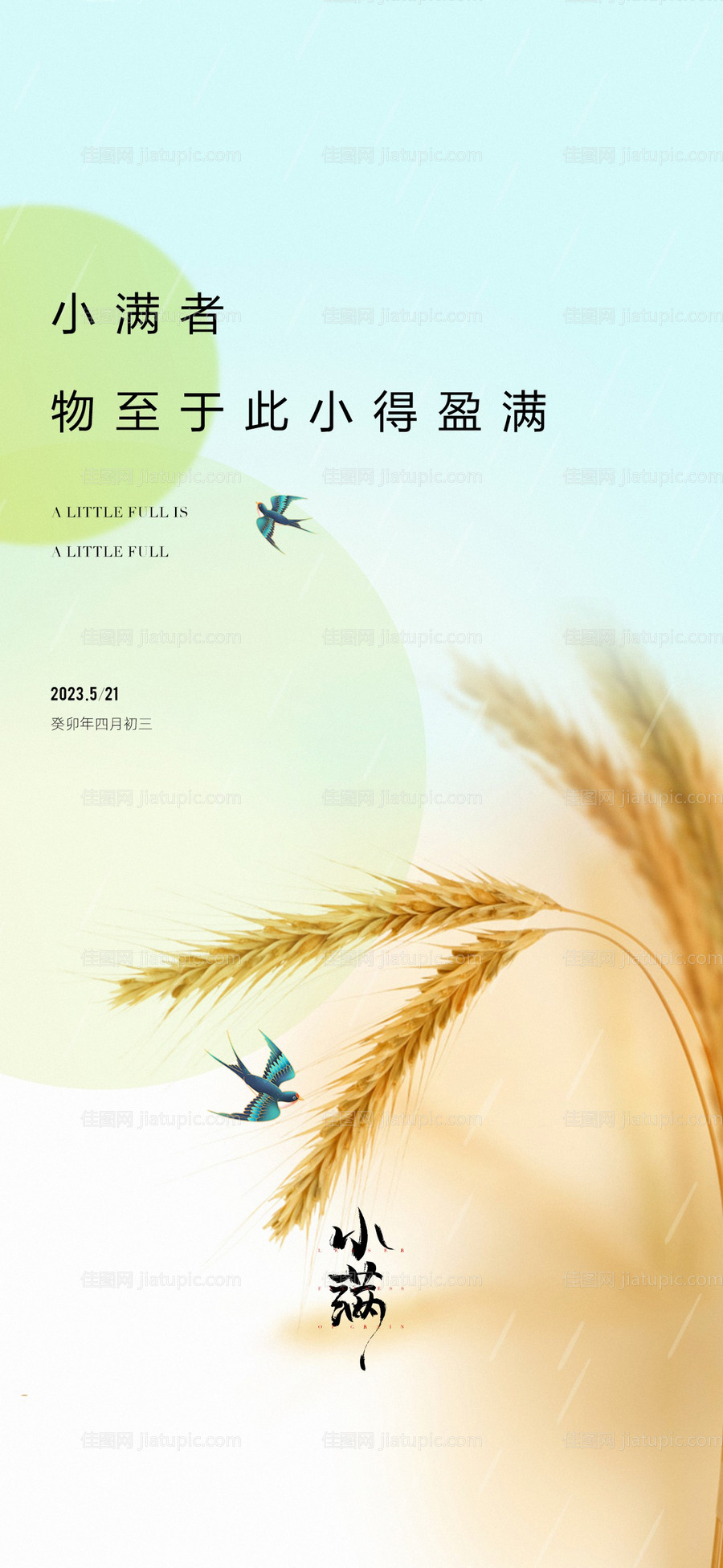 地产小满节气海报-源文件