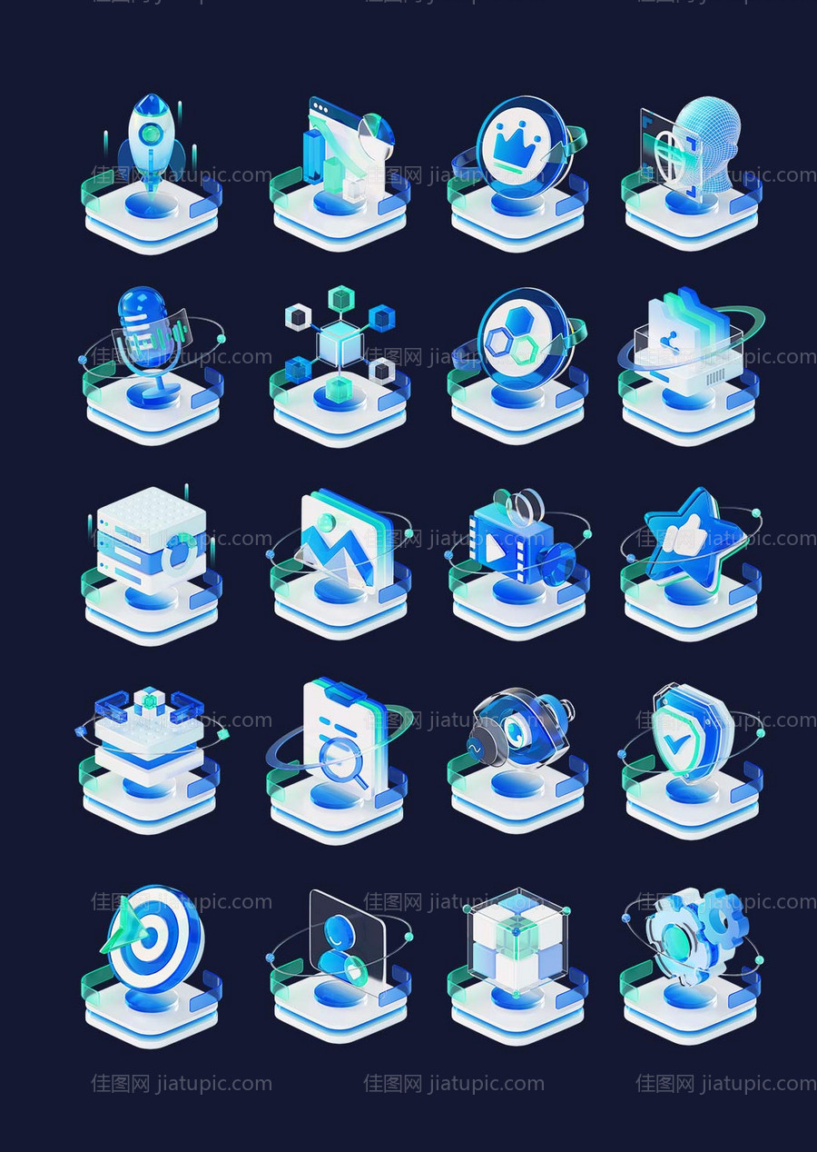 新拟态主流3D图标设计-源文件