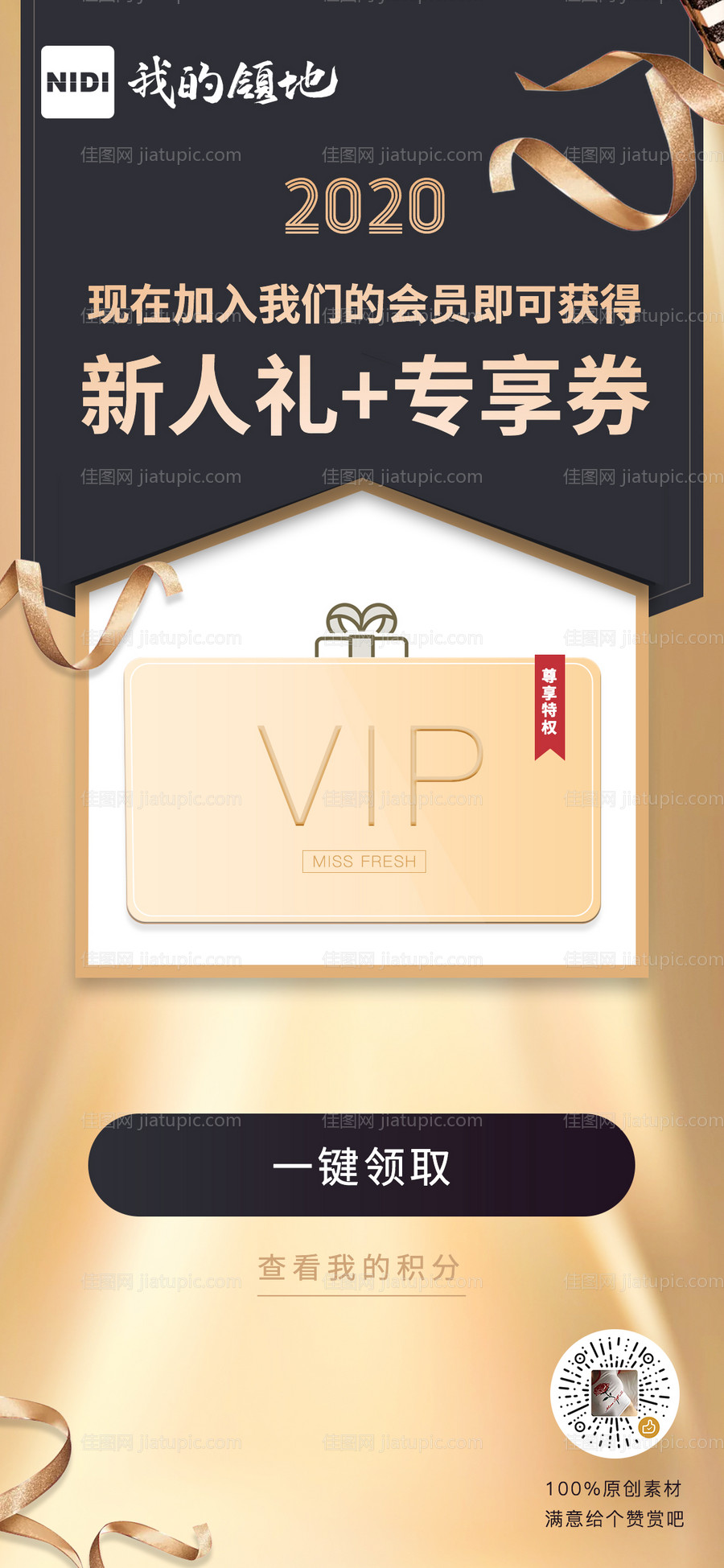 新人礼VIP专享礼券海报-源文件