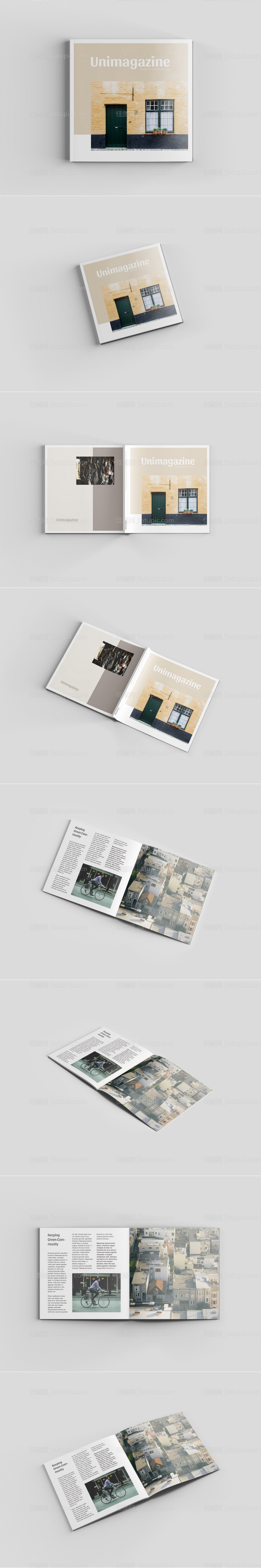 方形画册杂志样机-源文件