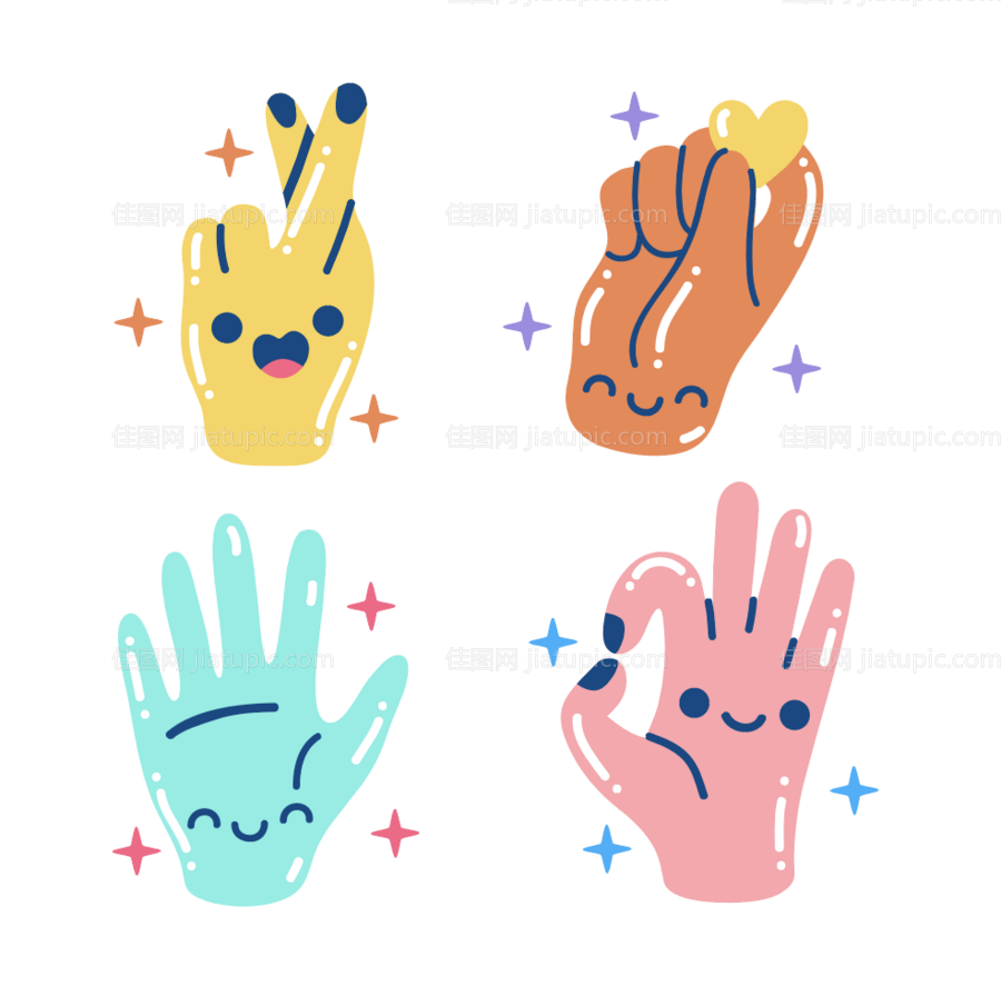 手势插画图标icon-源文件