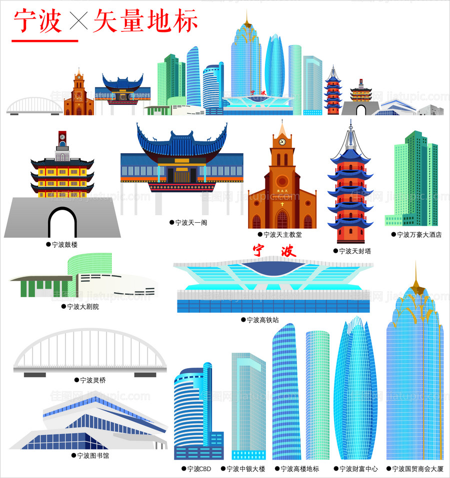 宁波地标建筑-源文件
