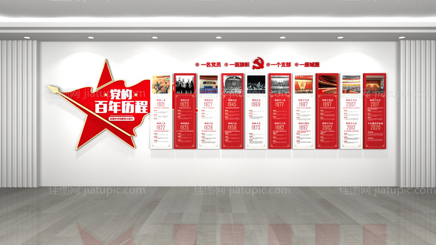 建党100周年党的百年历程宣传栏-源文件