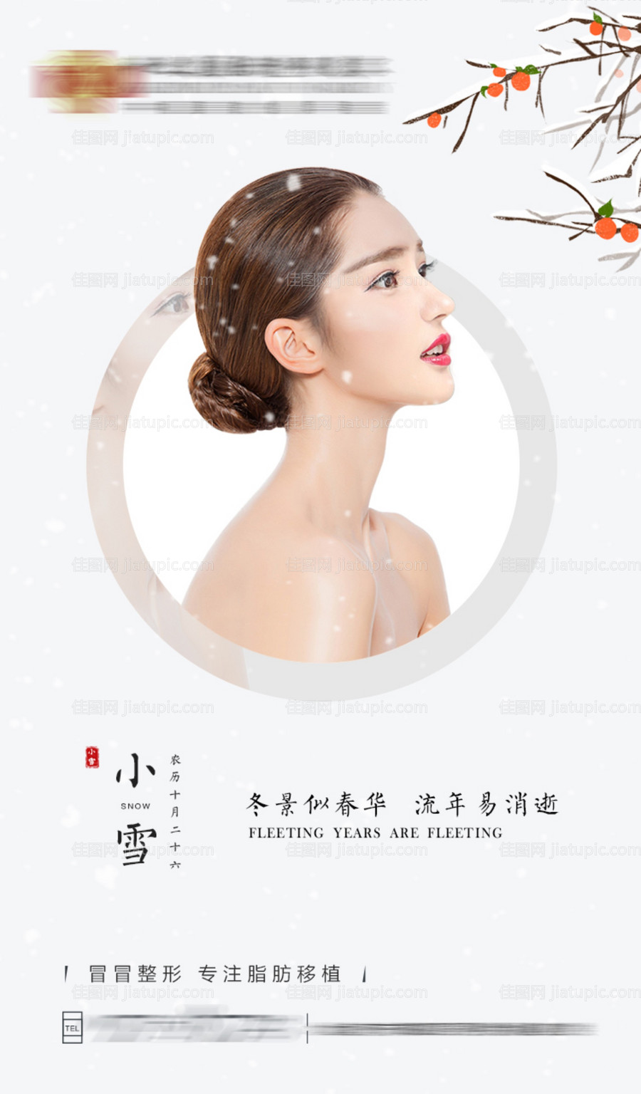 医美小雪节气海报-源文件