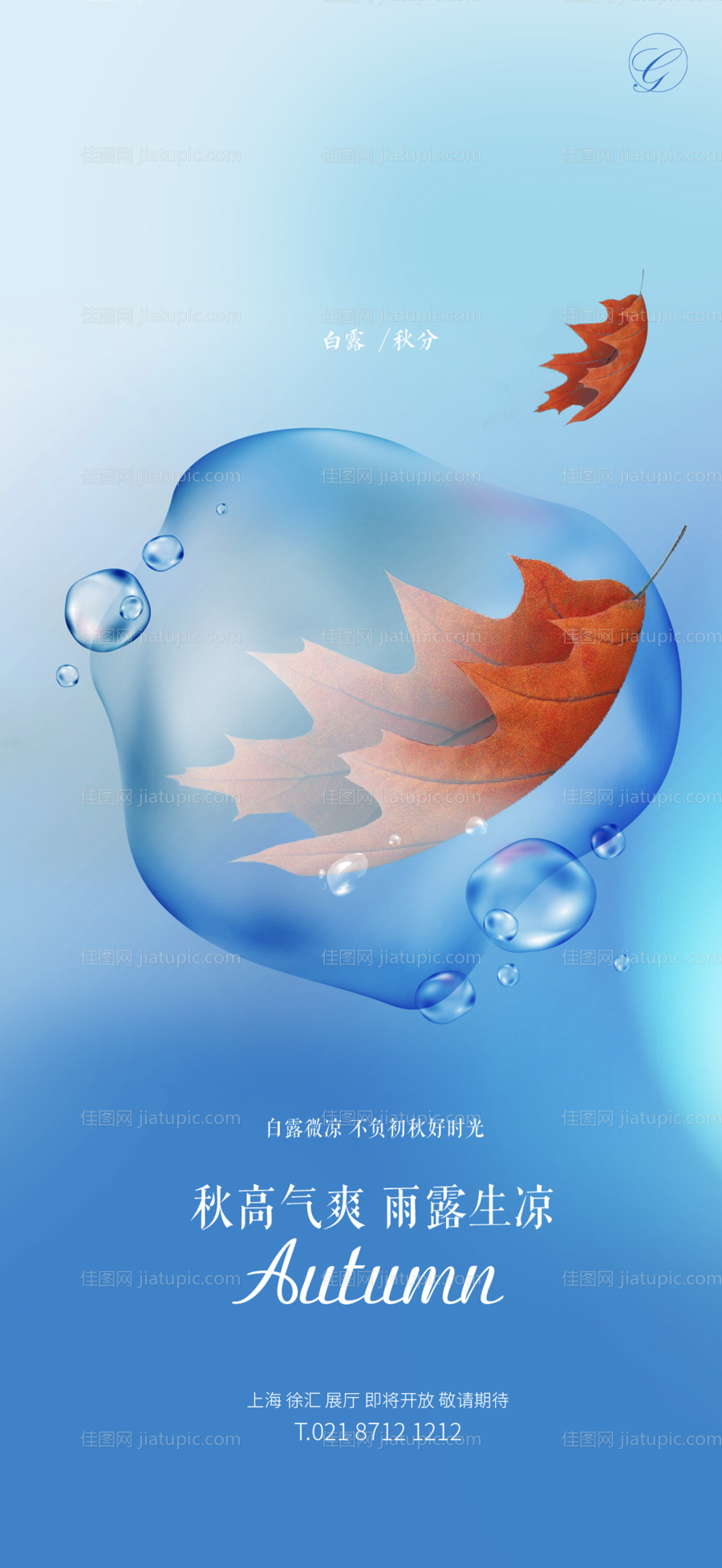 白露秋分节气简约海报-源文件