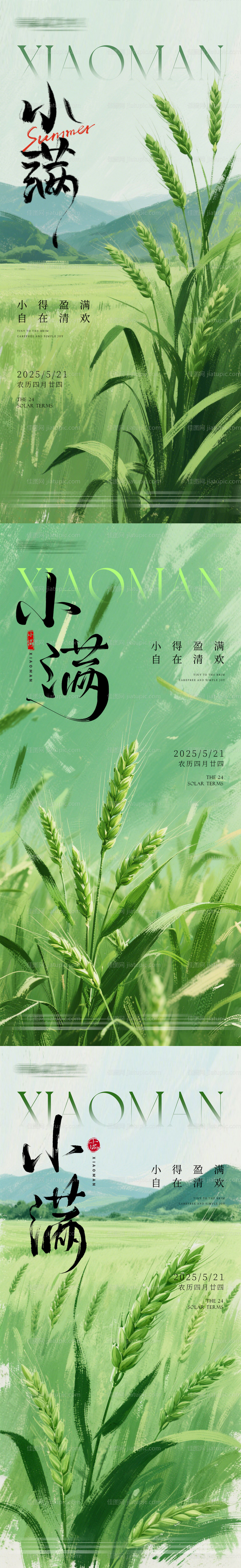 小满节气移动端海报-源文件