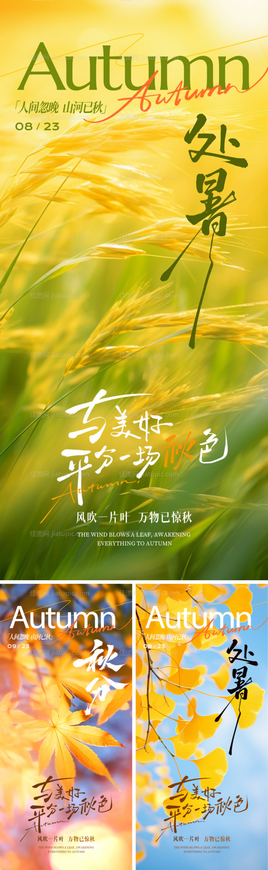 处暑秋分节气海报-源文件