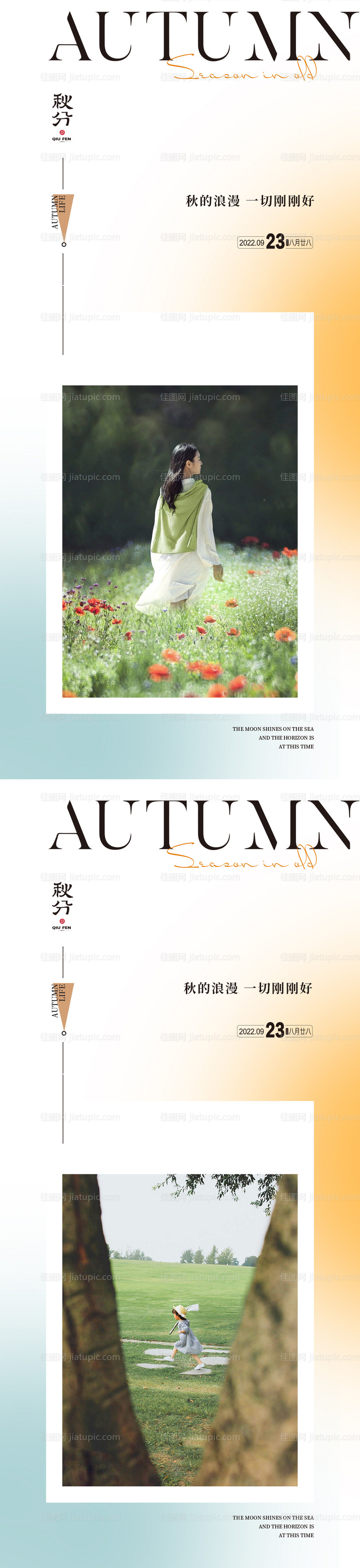 秋分节气海报  -源文件