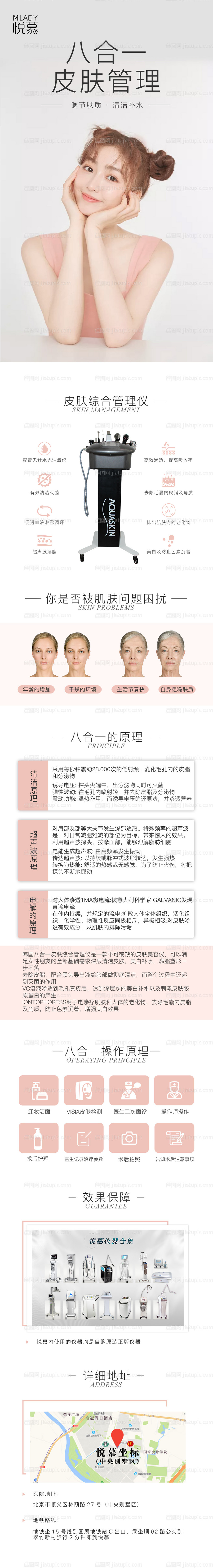 医美八合一皮肤管理科普长图专题设计-源文件
