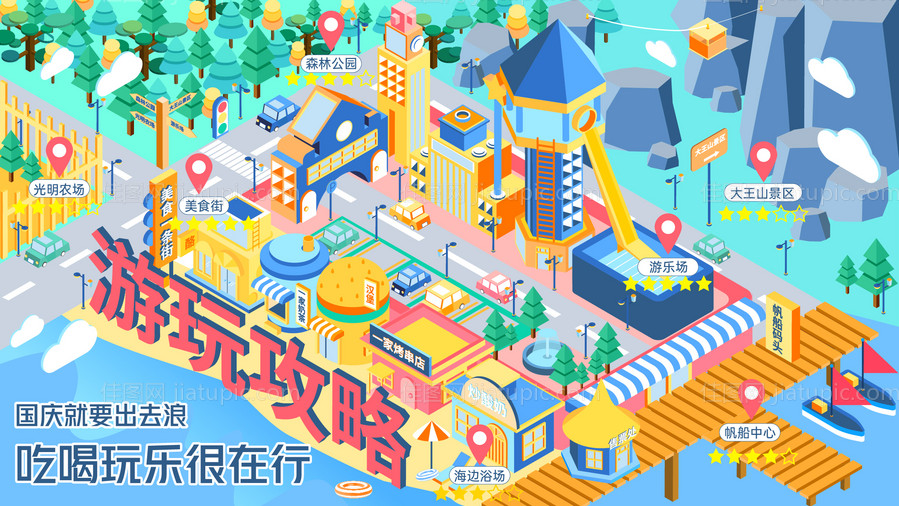 旅游攻略展板-源文件