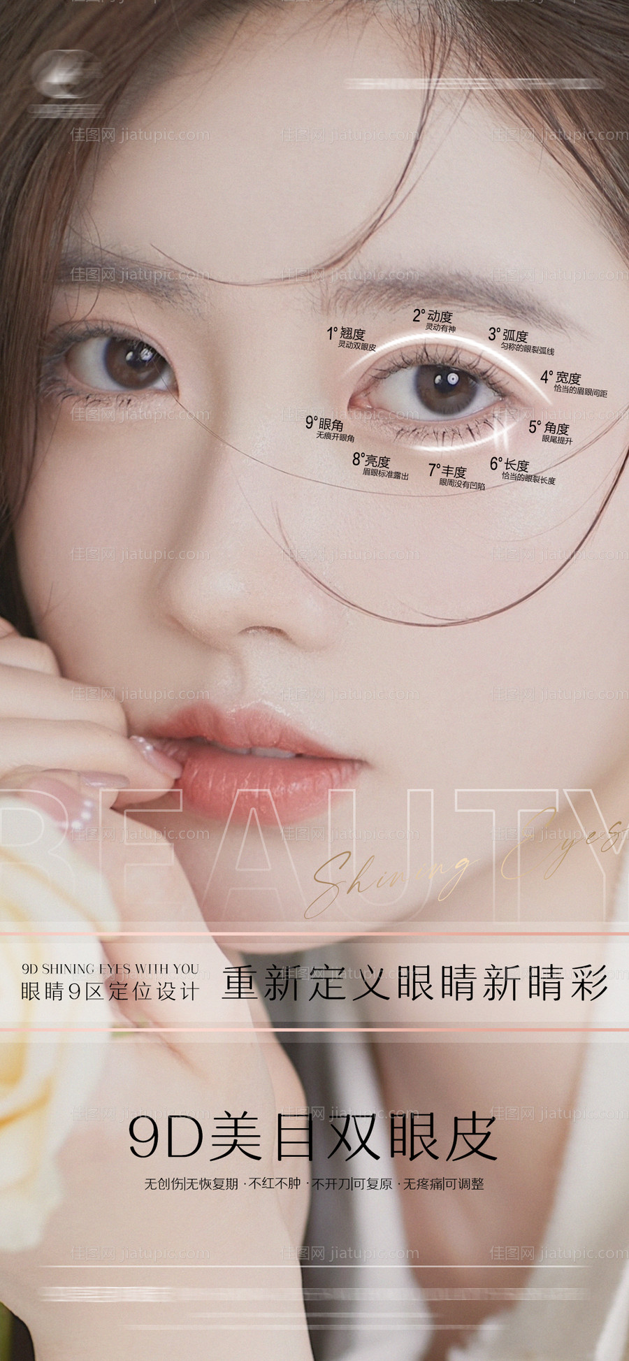 医美双眼皮特点海报-源文件